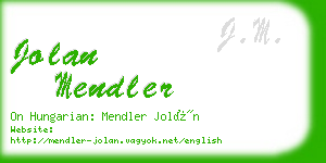 jolan mendler business card